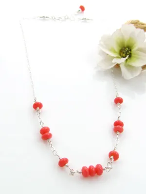 WHOLESALE - Mini Goddess (children) Simple Pink Coral Necklace