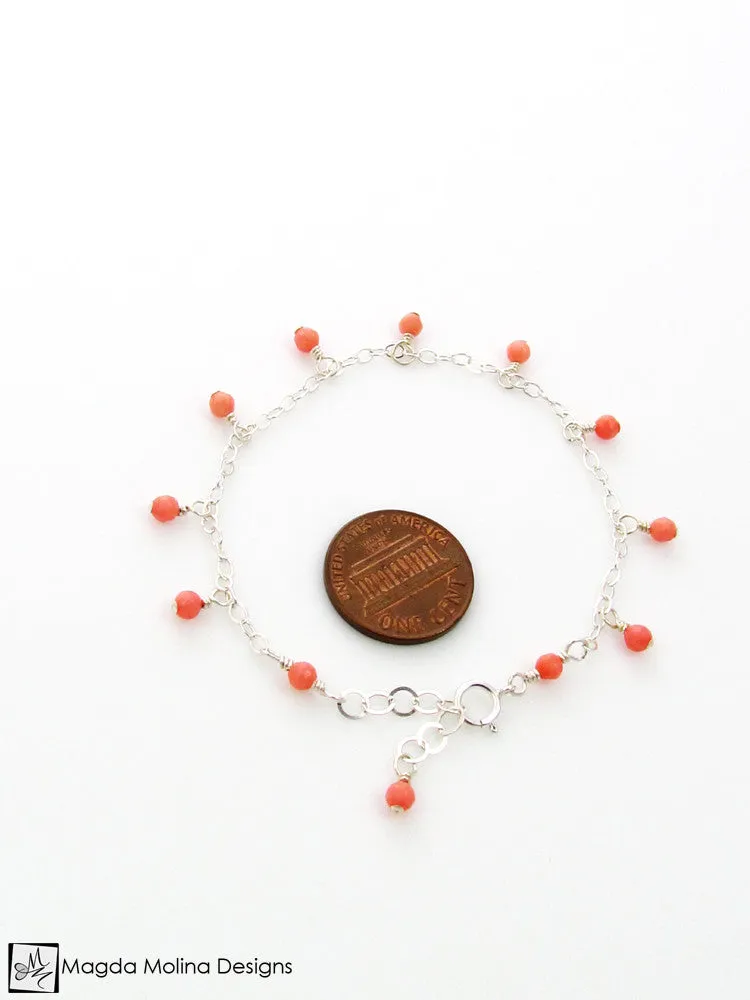WHOLESALE - Mini Goddess (children) Tiny Pink Coral Bracelet