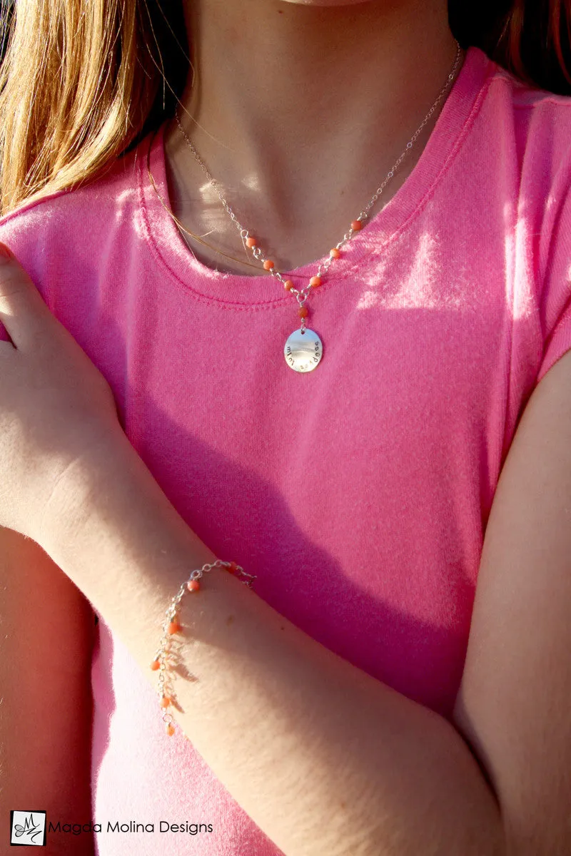 WHOLESALE - Mini Goddess (children) Tiny Pink Coral Bracelet