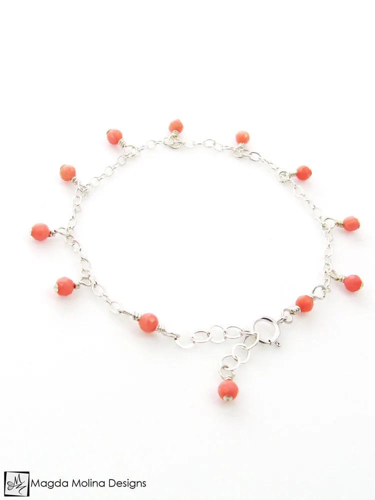 WHOLESALE - Mini Goddess (children) Tiny Pink Coral Bracelet